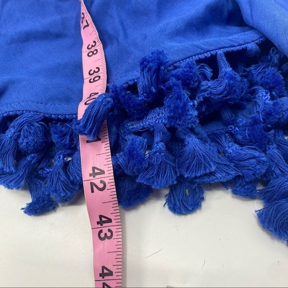 Lulu’s Pensacola blue off shoulder tiered tassel midi dress NWT! S - Picture 12 of 12